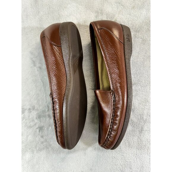 SAS Womens 8 brown leather slip on loafers tripad comfort - Picture 9 of 16